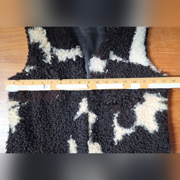 Vintage Persian lamb vest curly Karakul fur shearling furry cow print cowboy - Picture 9 of 11